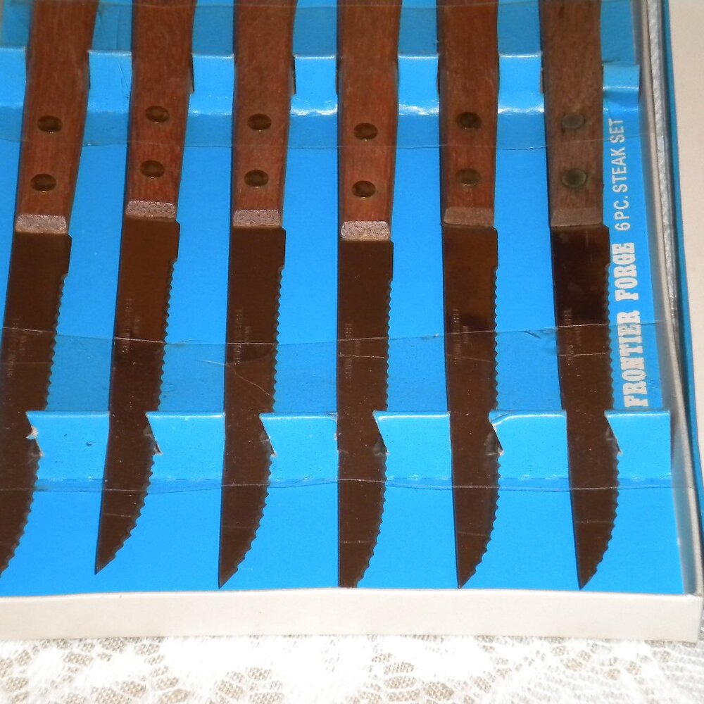 VTG Frontier Forge Steak 8 inch Knife Set Stainless Steel 6 pc New
